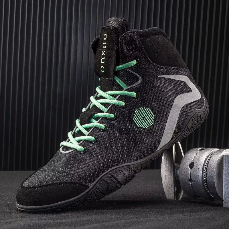 High End Professional Men's and Women's Boxing and Wrestling Shoe Anti Slip and Breathable Men's Fitness Training Wrestling Shoe