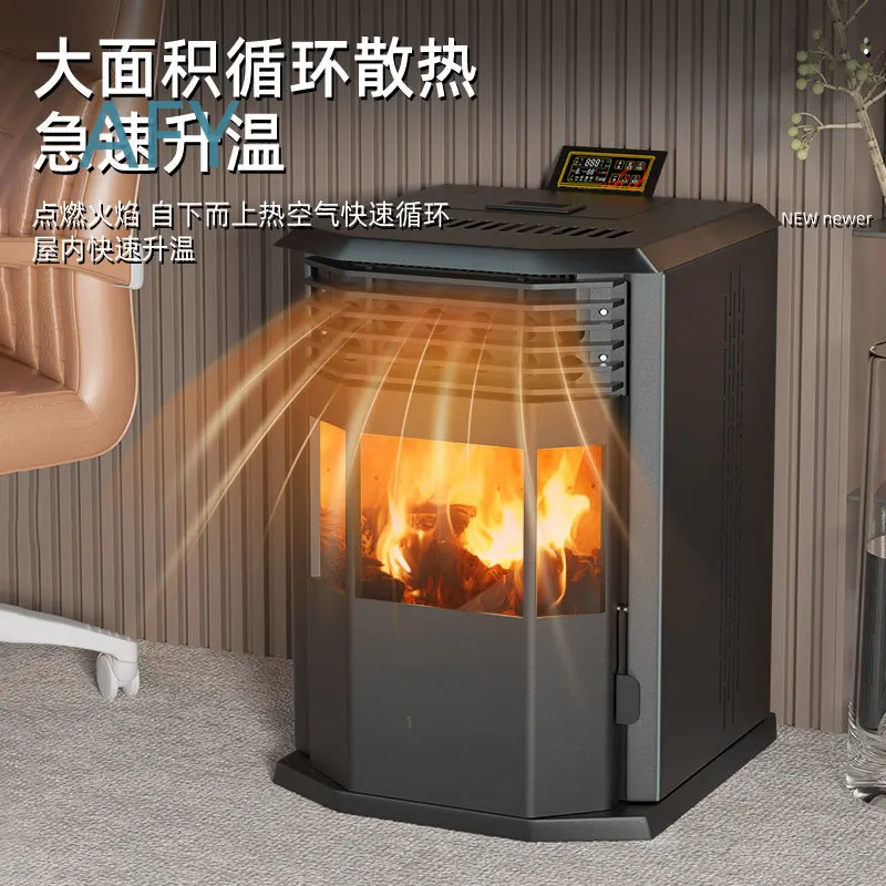 New High-End European Biomass Pellet Heating Stove for Rural Household Indoor Heating Office Smokeless Firewood Stove for