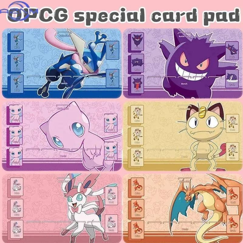New Lock Edge Pokemon Battle Single Player Card Mat Animation Gengar PTCG  Household Rubber Game Table Mat Toy Gift