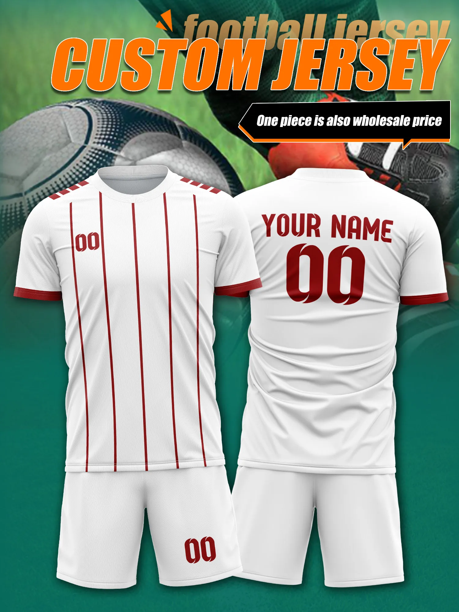 

Футбольная майка с индивидуальным изображением, номером и именем, эластичный воротник с подкладкой, удобная защитная спортивная одежда для футбольных болельщиков