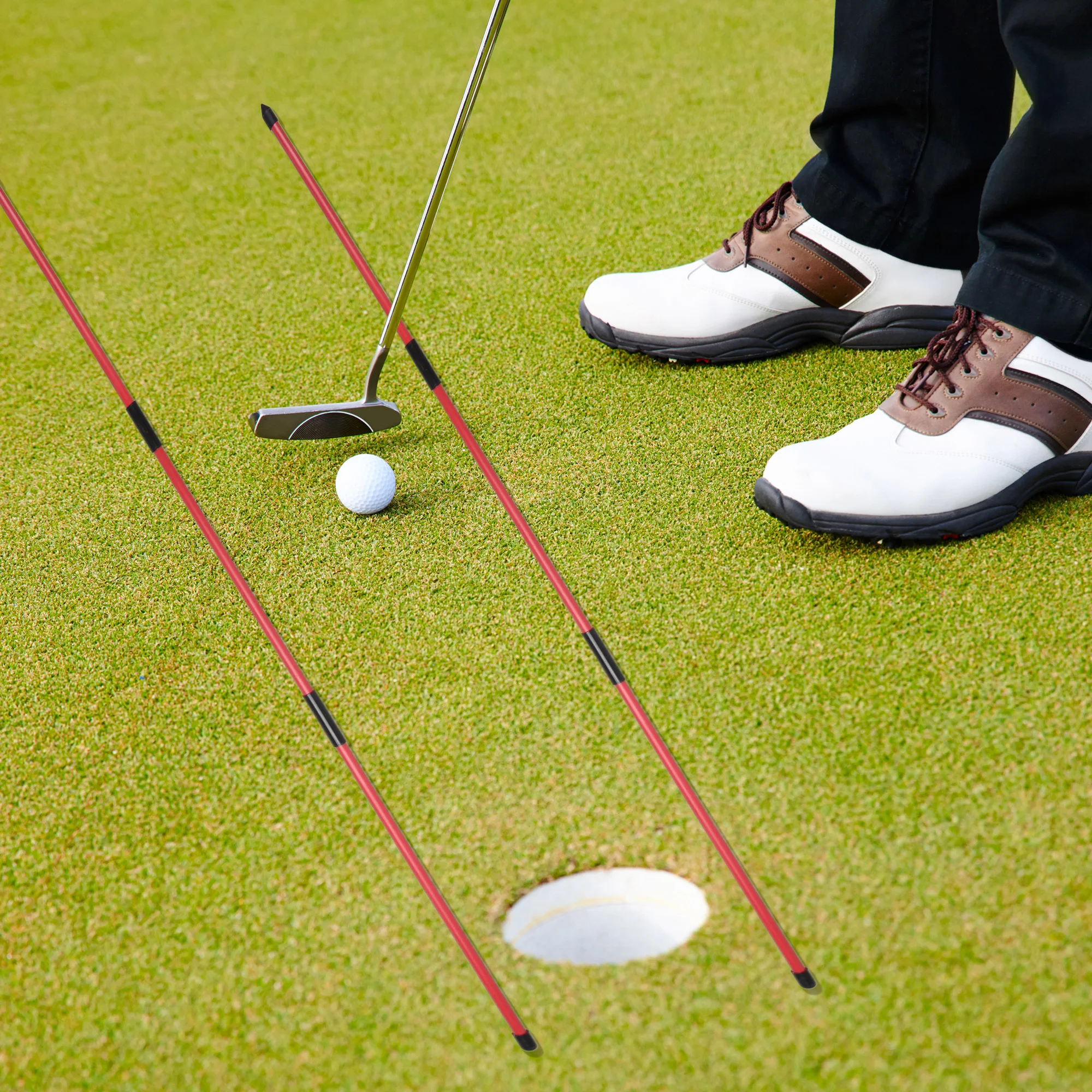 جولف محاذاة العصي 2 مجموعات 48 بوصة محاذاة ممارسة قضبان للطي 6 ألوان جولف محاذاة العصي جولف سوينغ أدوات التدريب
