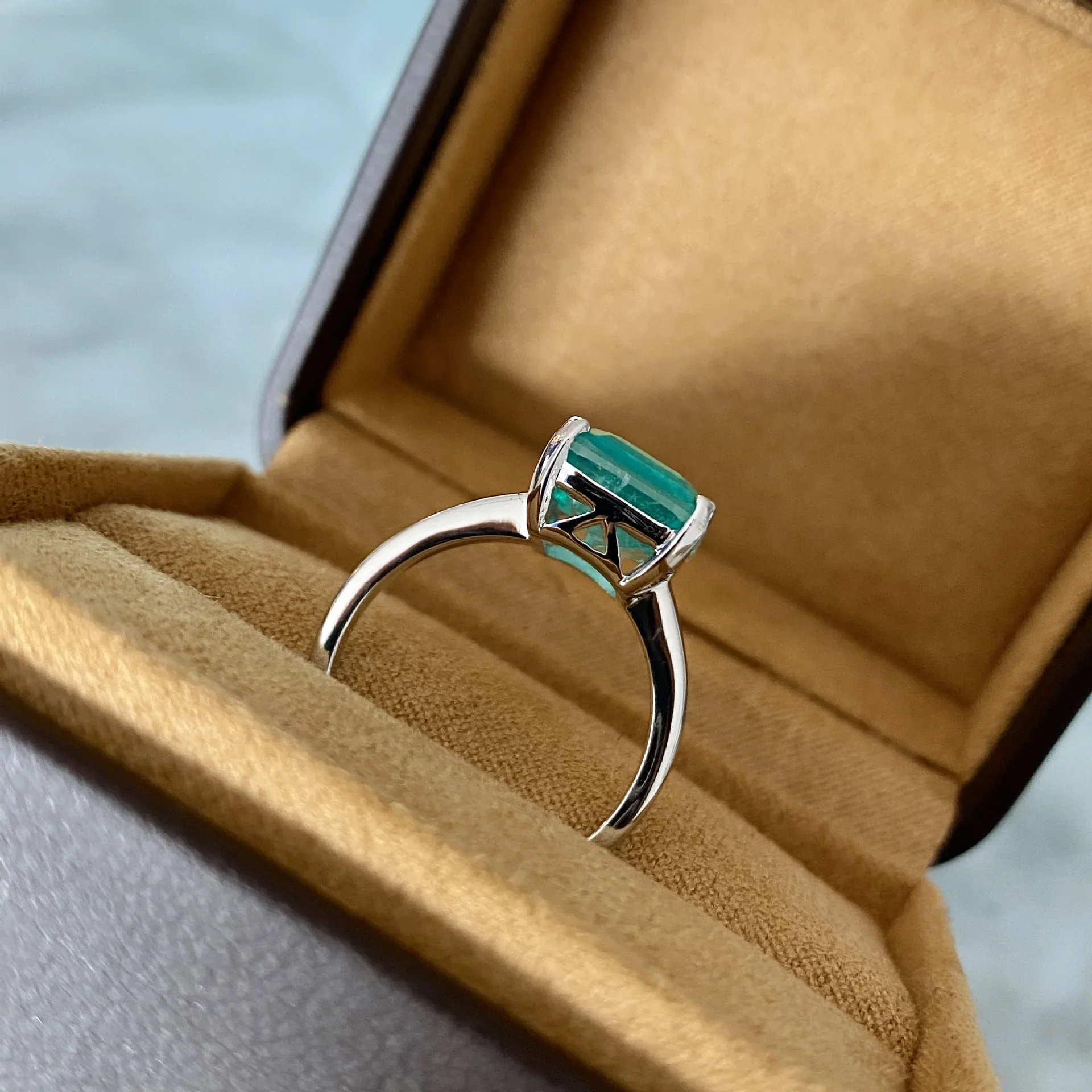 ELSIEUNEE Vintage 100% 925 Sterling Silver Paraiba Tourmaline Gemstone Anniversary Finger Rings for Women Men Fine Jewelry Gift