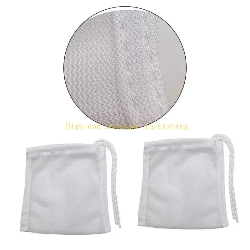 L9NB Regular Use Filter Bags 6 Pack, Small White Pull Cord Net Bags for Media Separation, Fish Care Work, and Routine Cleaning