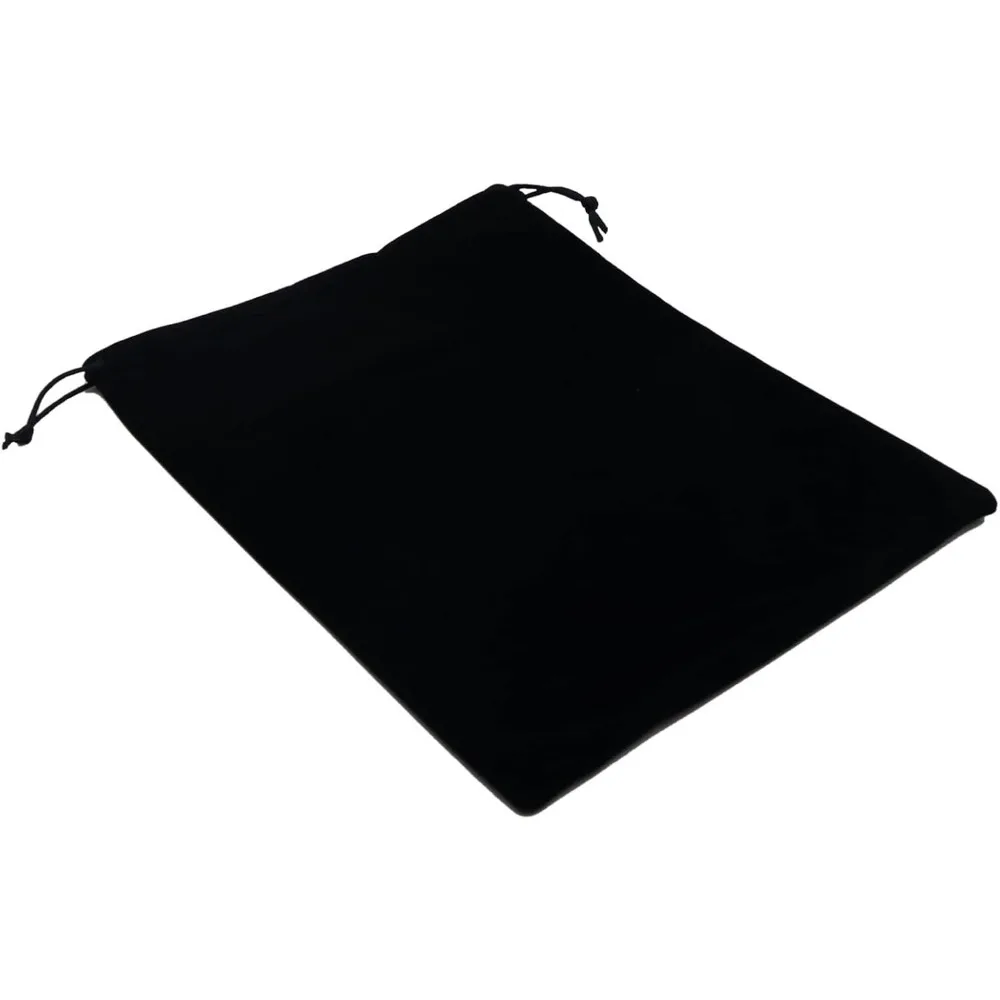8 sztuk dużych aksamitnych woreczków ze sznurkiem, aksamitna torba 20x25 cm, woreczki do przechowywania, kosmetyczki, woreczki przeciwkurzowe, 8 sztuk (czarne)