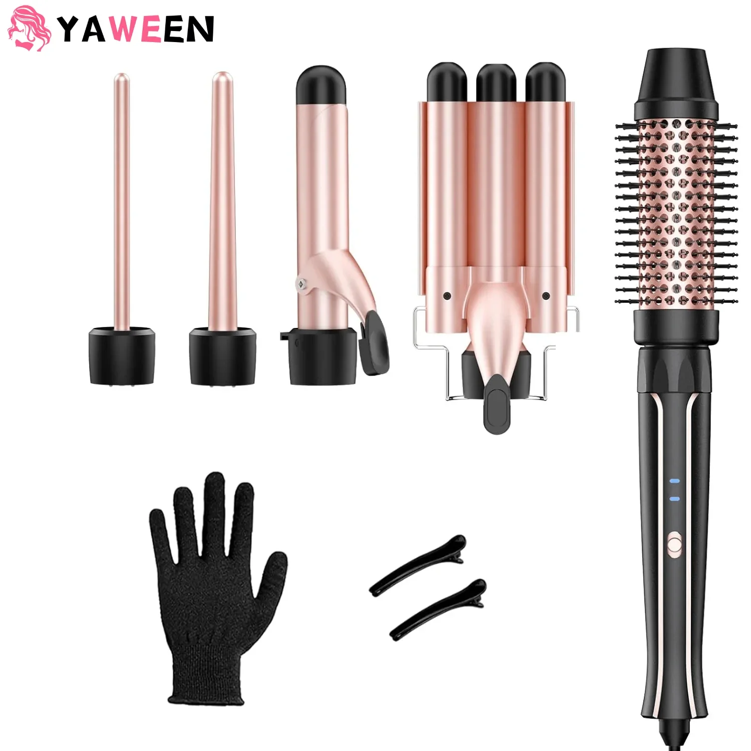 YAWEEN Curling Iron Hair 5in1 With Fast Heating Up Professional Curling Iron Hair Styling Appliances Suitable For All Hair Types