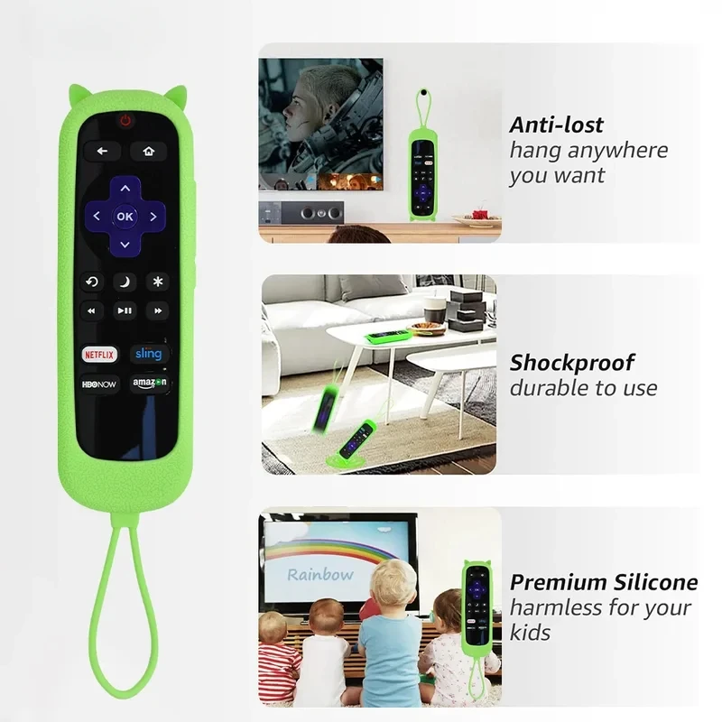 Remote Case for Roku Cover for TCL Roku TV Steaming Stick Silicone Protective Universal Replacement Sleeve Skin Glow n The Dark image 4