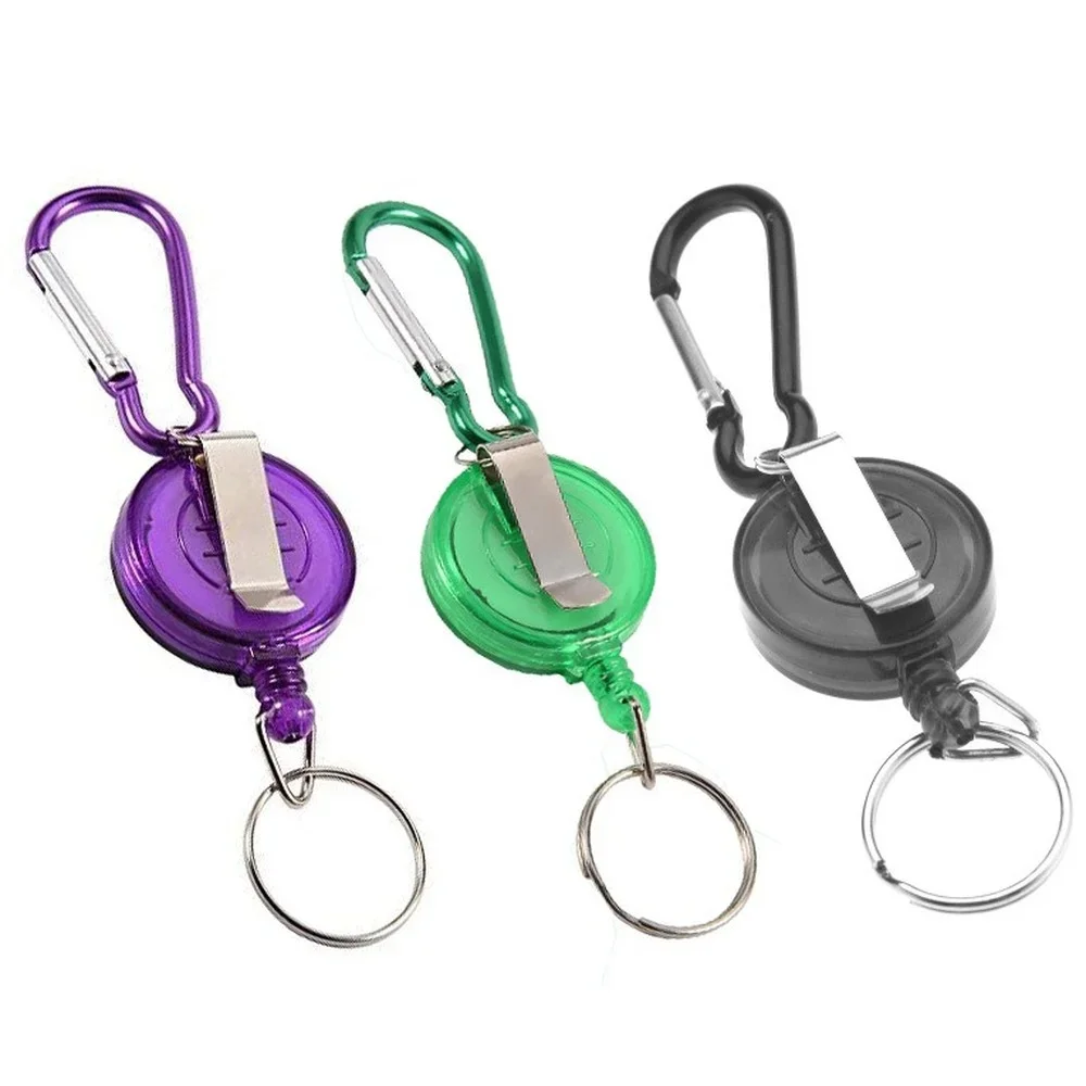 Multifunction Plastic Retractable Nurse Badge Reel Keychain Pull Retractable Keyring Key Chains Credential Holder