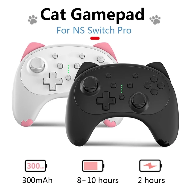 

Cute Cat Wireless Gamepad For Nintendo Switch/Lite Controller PC Phone Control Joystick For NS SwitchPro Cartoon Vibration