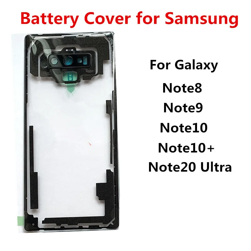 

Transparent Back Cover For Samsung Galaxy Note 8 9 10 Plus 20 Ultra Housing Battery Door Repair Replace Rear Case