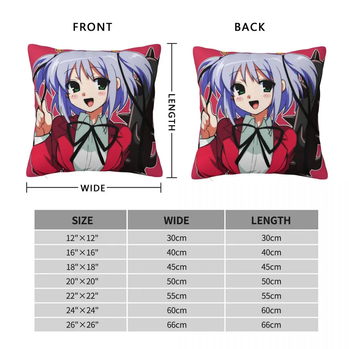 Bludgeoning Angel Dokuro Chan Square Pillowcase Cushion Cover Pillow Case Throw Pillow Cover for Home Bedroom Car
