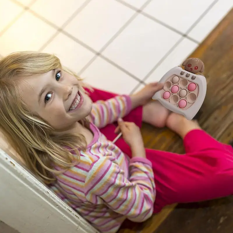 Juguete eléctrico de empuje rápido para niños, máquina de juego de burbujas, 4 modos de juego, juguete Fidget, pellizco eléctrico, juguetes sensoriales