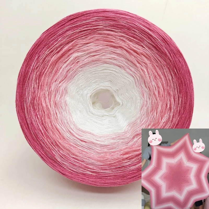 300g / 4-strand Medium-thick Hand-woven Cotton Thread Gradient Cake Wool Carpet Crochet/shawl Making Silk Thread Yarn