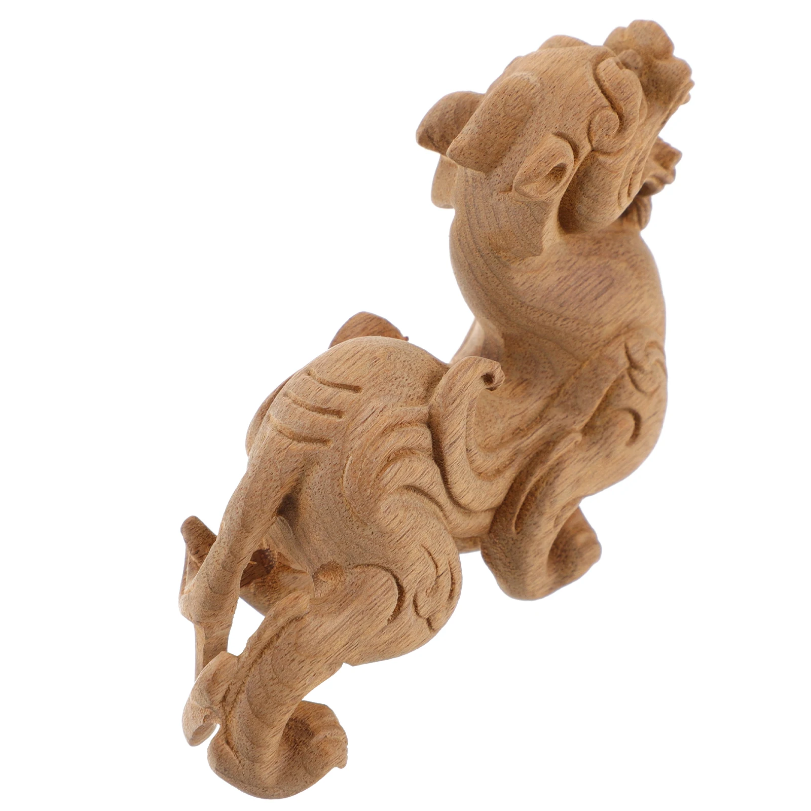 

Pixiu Statue Wooden Carved Desktop Decor Fine Craftsmanship Office Home Decoration Wooden Animal Ornament Chinese New Year Decor