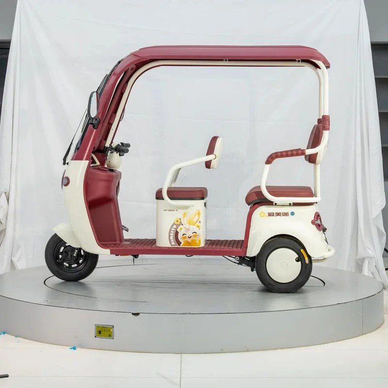 

48v20A 500 Вт электрический трехколесный самокат с регулируемым открытым корпусом и 3 сиденьями для взрослых и детей, популярный небольшой транспорт