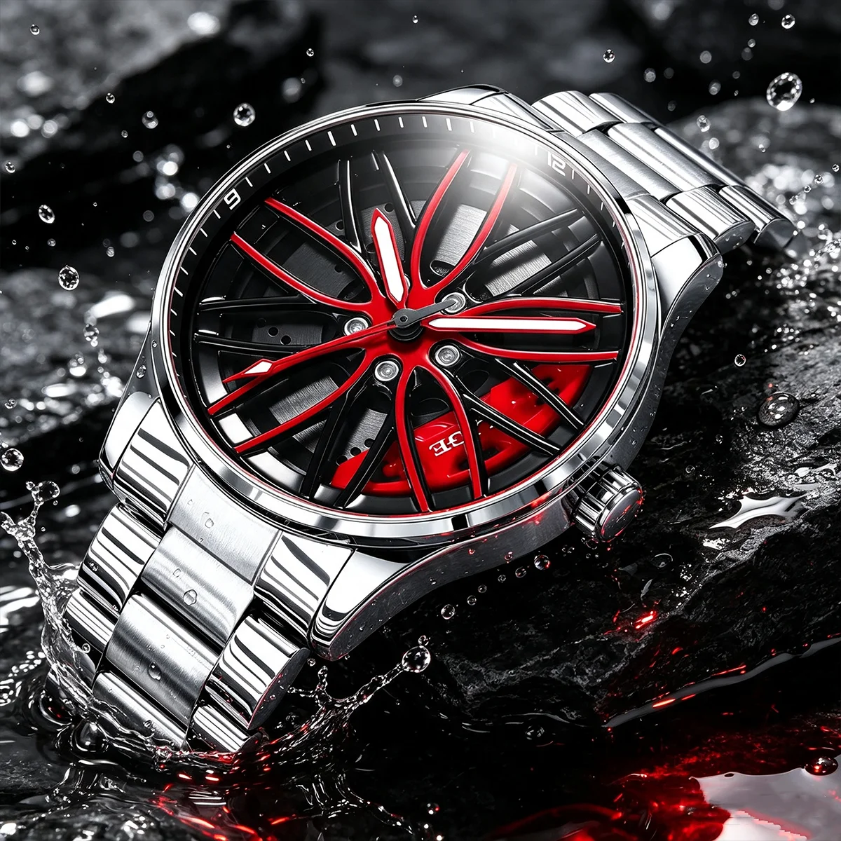 LIGE 2026 Fashion Unique Quartz Man Watches Luxury Casual Waterproof Stainless Belt Hollow Rotating Wheel Watches for Men+Box