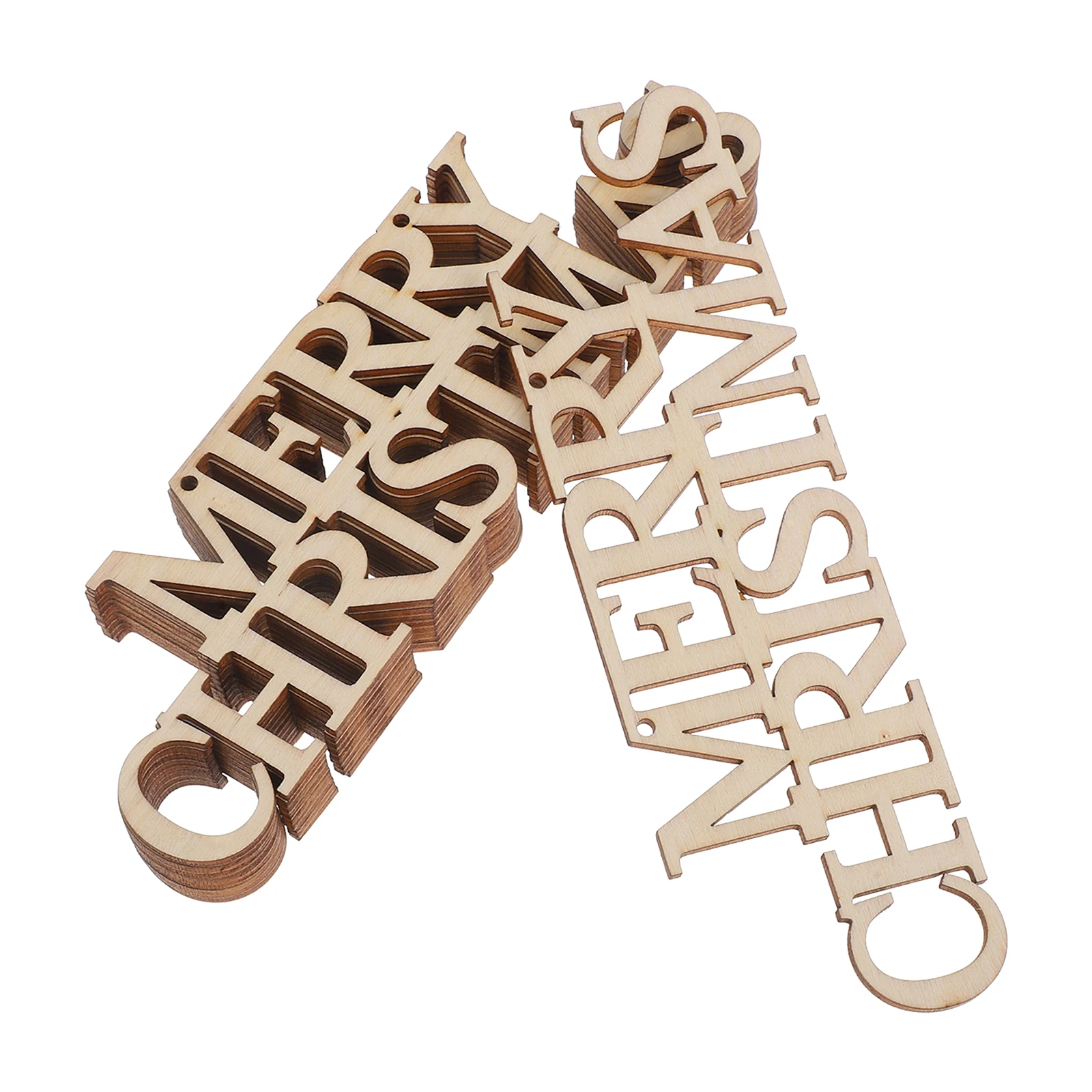 

10pcs Wooden Gift Tags Christmas Decoration Unfinished Ornaments to Paint DIY Crafts Merry Slice Wood Cutouts Reusable
