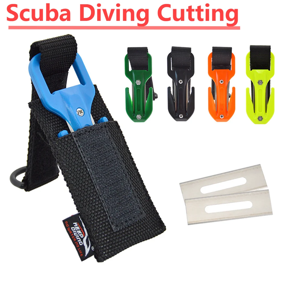 ไนลอน Spearfishing Secant อุปกรณ์ความปลอดภัยชุดดําน้ําเครื่องตัดสายฉุกเฉินแบบพกพาสวมใส่อุปกรณ์เสริมกลางแจ้ง