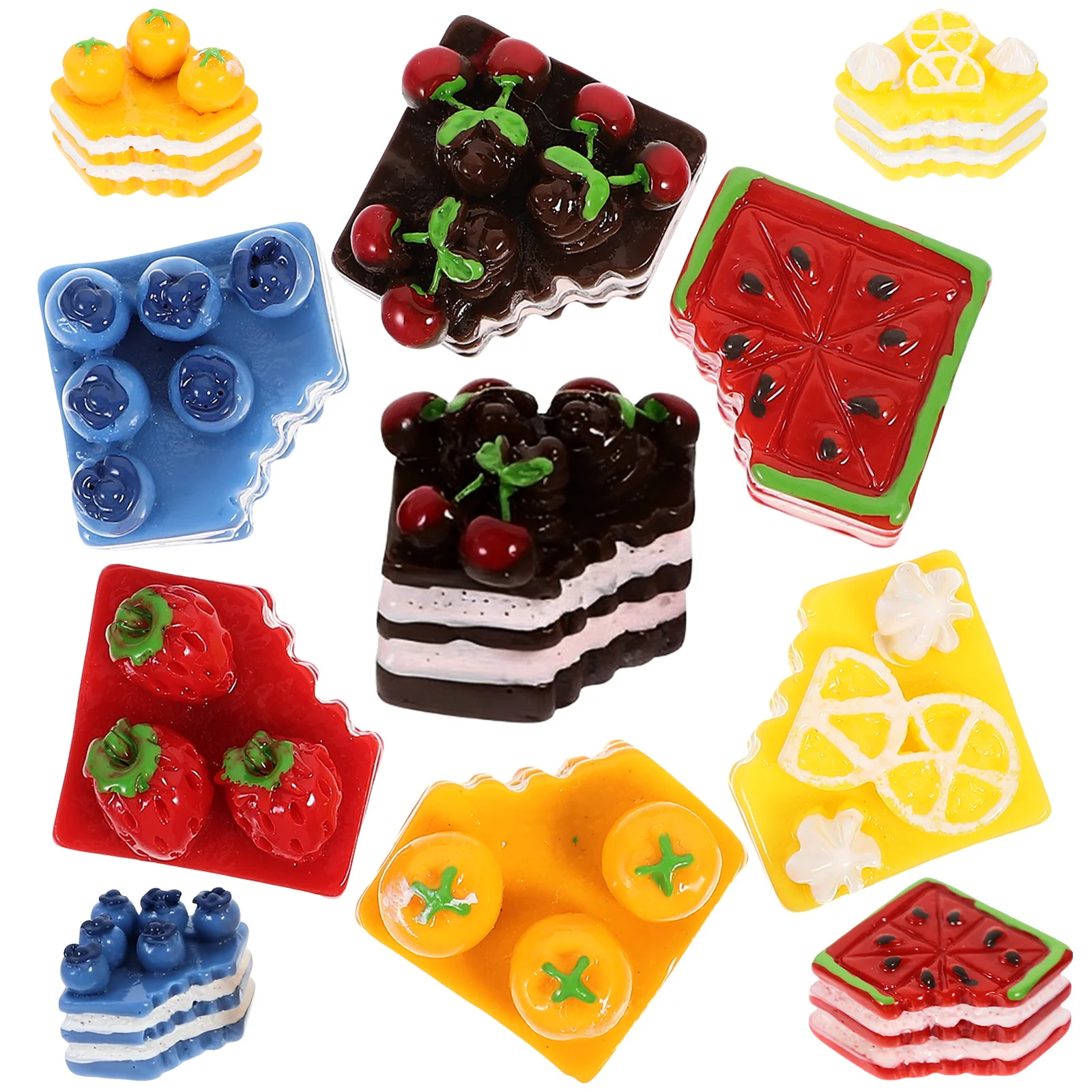 

12 Pcs Decoration Cake Resin Accessories Miniature Dessert Food Figurines Hairpin Model
