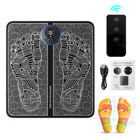 Tens Foot Massager Mat Electric EMS Portable Foldable Pad Relief Pain Reflexology Foot Acupoint Massage Pulse Muscle Stimulation