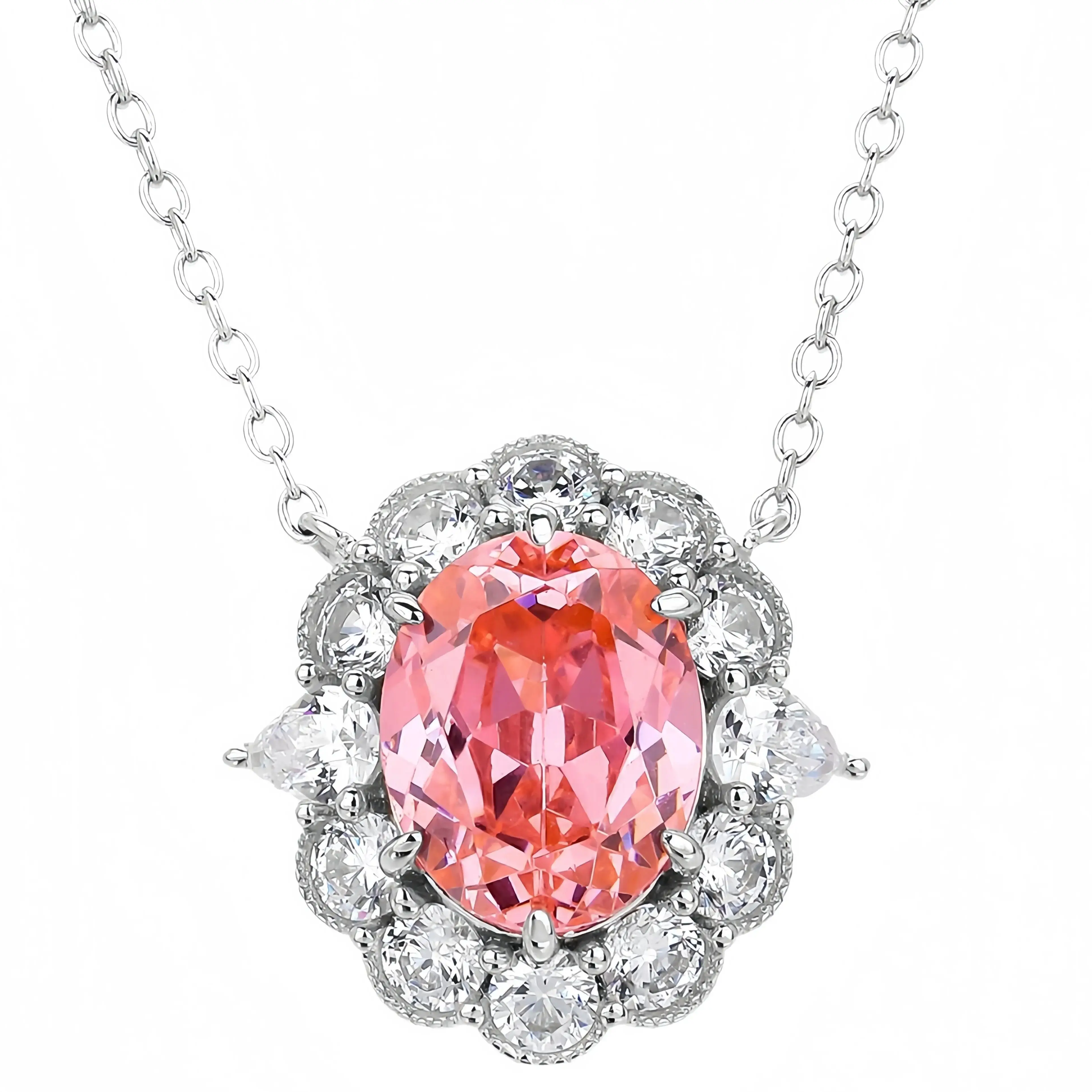 WINKIN WINSIN العلامة التجارية MST S925 الفضة النقية المرأة قلادة مطلي مع البلاتين عالية الجودة الوردي قلادة مجوهرات