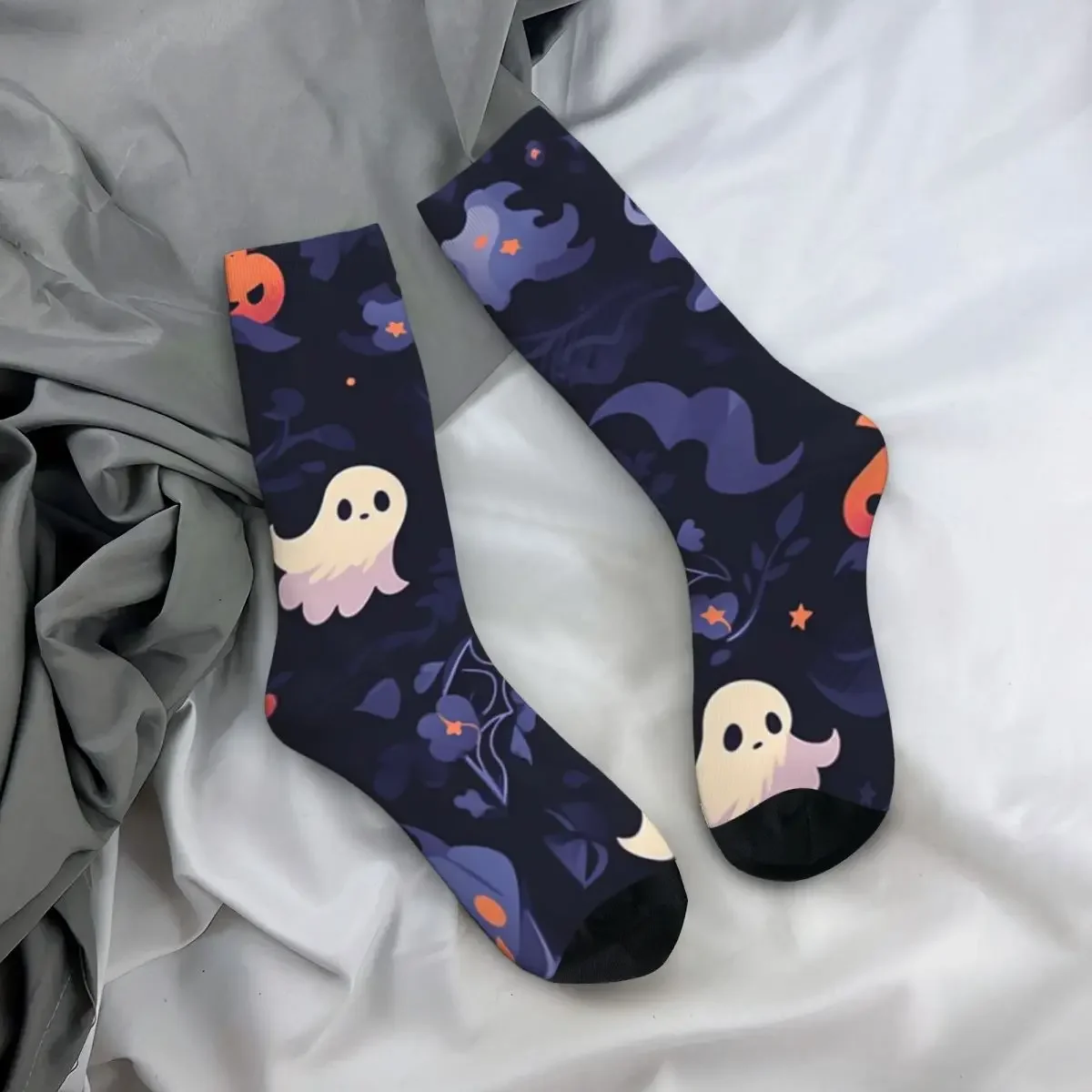 Ghost Pumpkin Halloween Socks Harajuku calze di alta qualità calze lunghe per tutte le stagioni accessori per regalo di compleanno Unisex