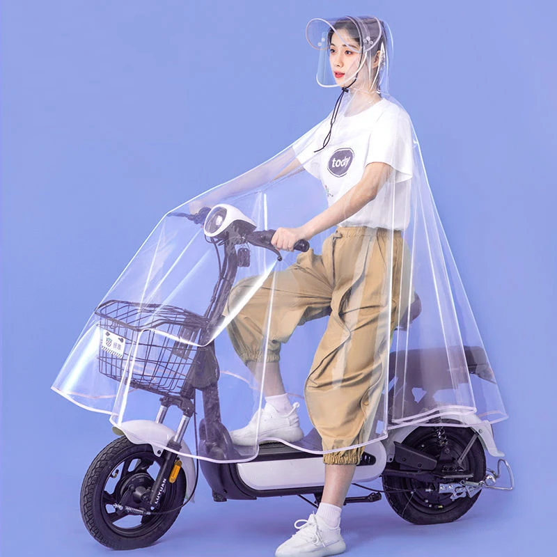 Cycling Rain Coat Jacket Capes Rain Poncho Hooded Mobility Scooter Rain Cover Motorcycle Transparent Long Full Body Waterproof