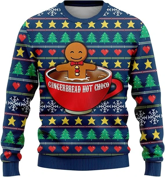 Suéter de Navidad feo de pollo para mujer, ropa de hombre de jengibre, sudaderas Unisex con cuello redondo, jerséis de cerveza, suéteres para hombres y mujeres