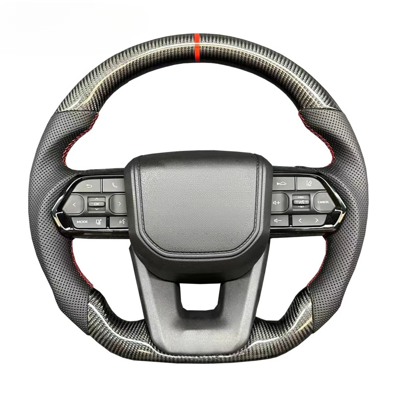 For Toyota Custom Carbon Fiber Steering Wheel Assembly Prado Land Cruiser Hilux Crown Modified Upgrade With Decorative Cover