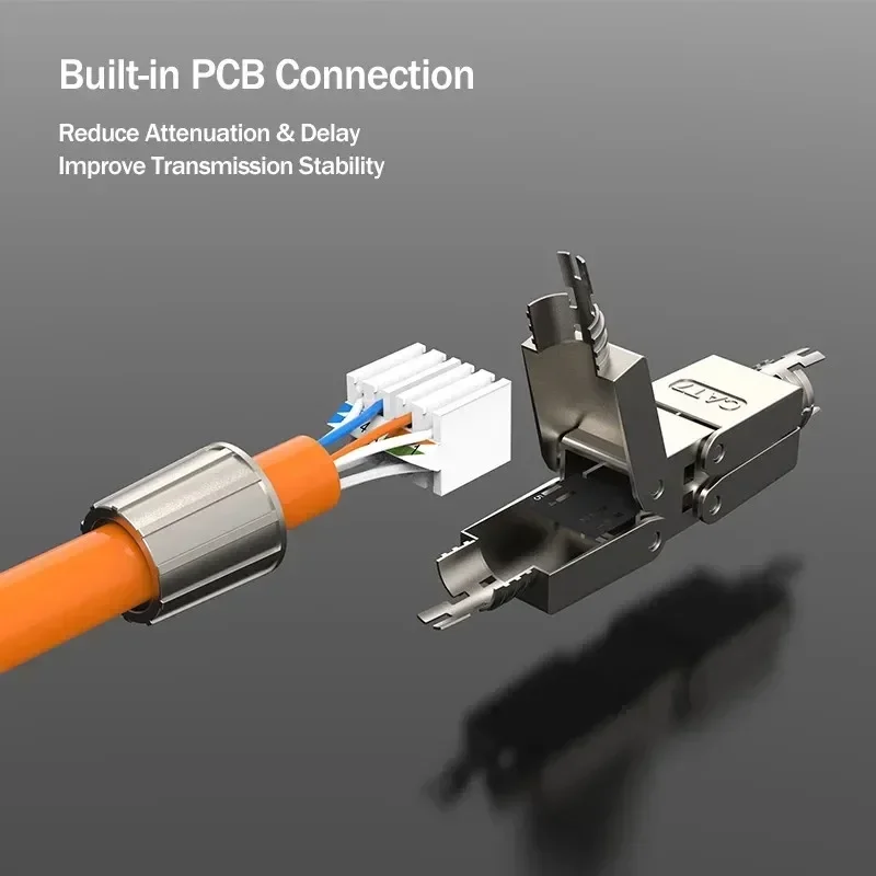 RJ45 Connector Cat 6A 7 Ethernet Extender Junction Adapter Connection Box RJ 45 Lan Cable Extension Plug Full Shielded Toolless