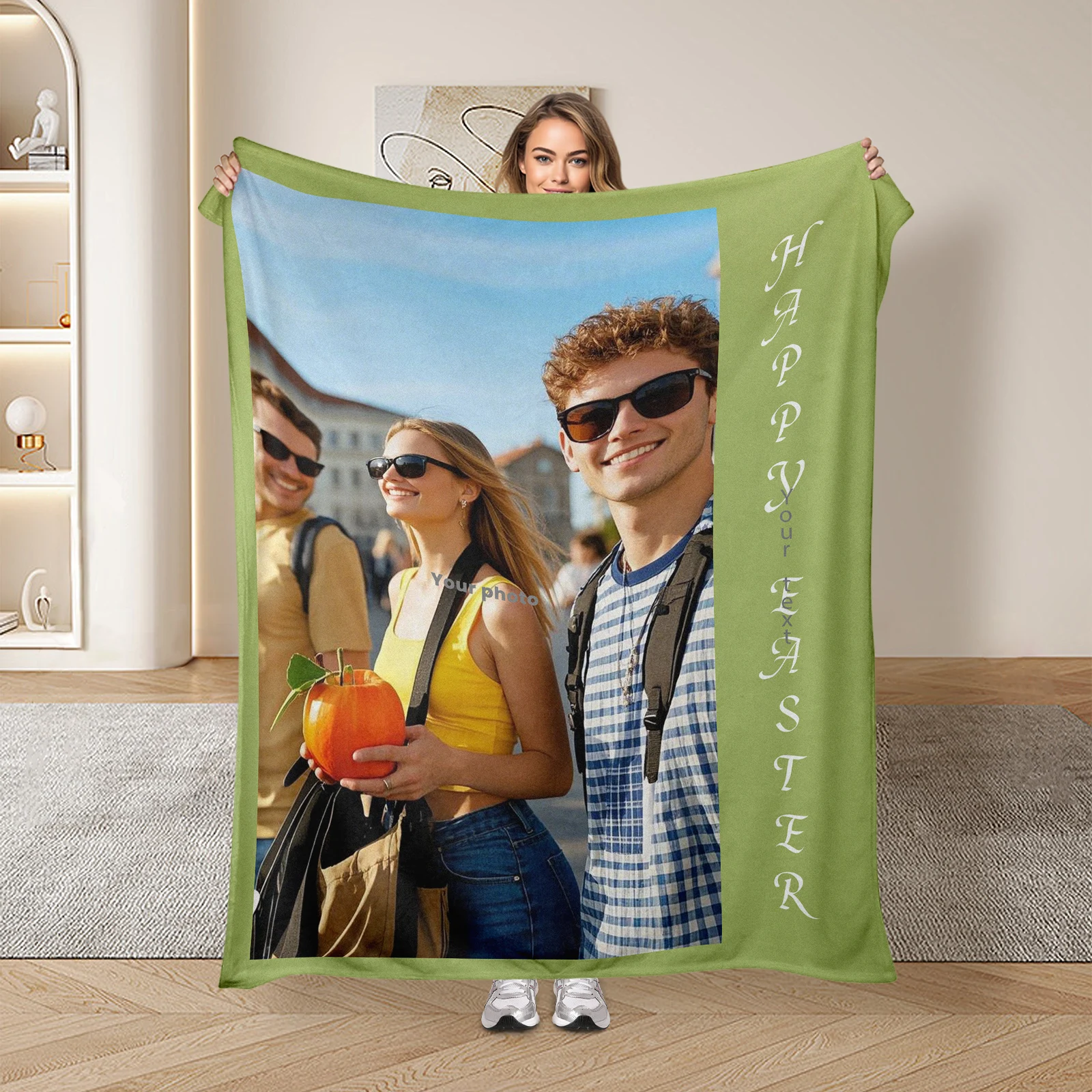 

Custom Flannel Blanket Including A Personalized Image And An Area To Add Your Heartfelt Words