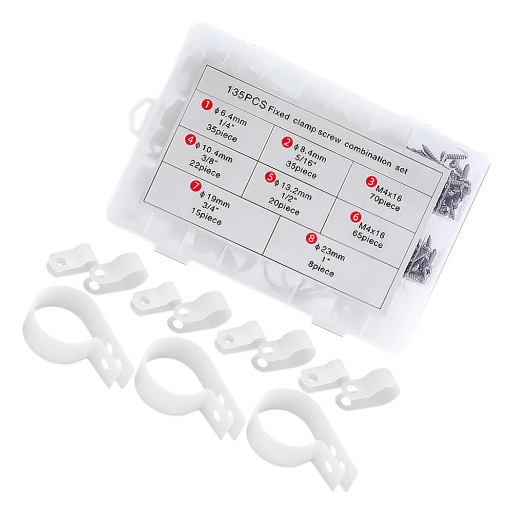 

1 set 1 Set Cable Wire Clips With Screws Outdoor Rope Light Mounting Clips Cord Holder For Wire Management Clamp Boxed Organizer