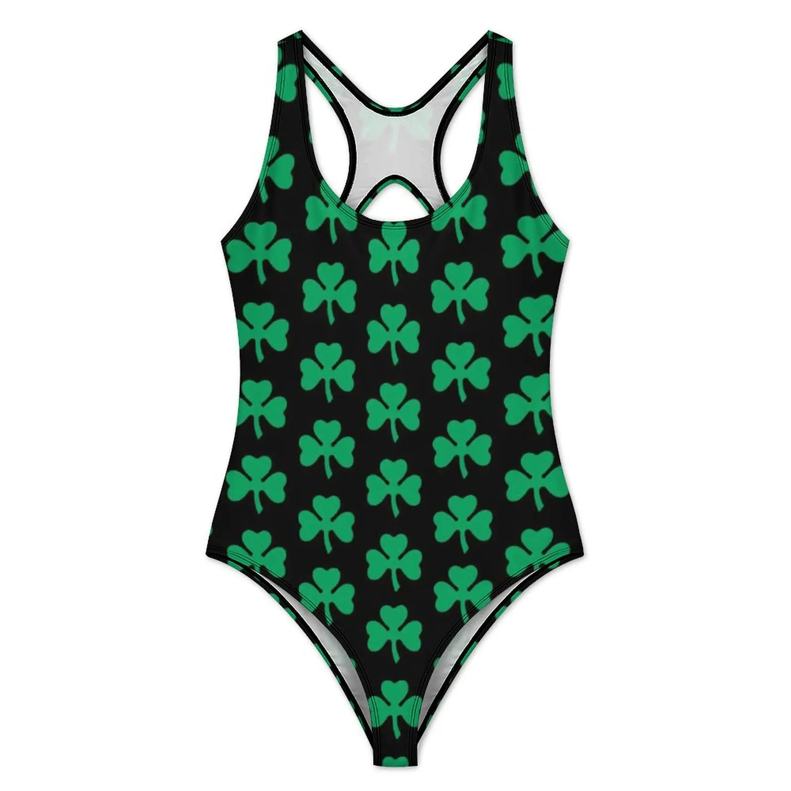 St Patrick's Day Swimsuit Irish Green Shamrock Clover One Piece Swimwear Push Up Fashion Bathing Suits Sexy Graphic Swimsuits