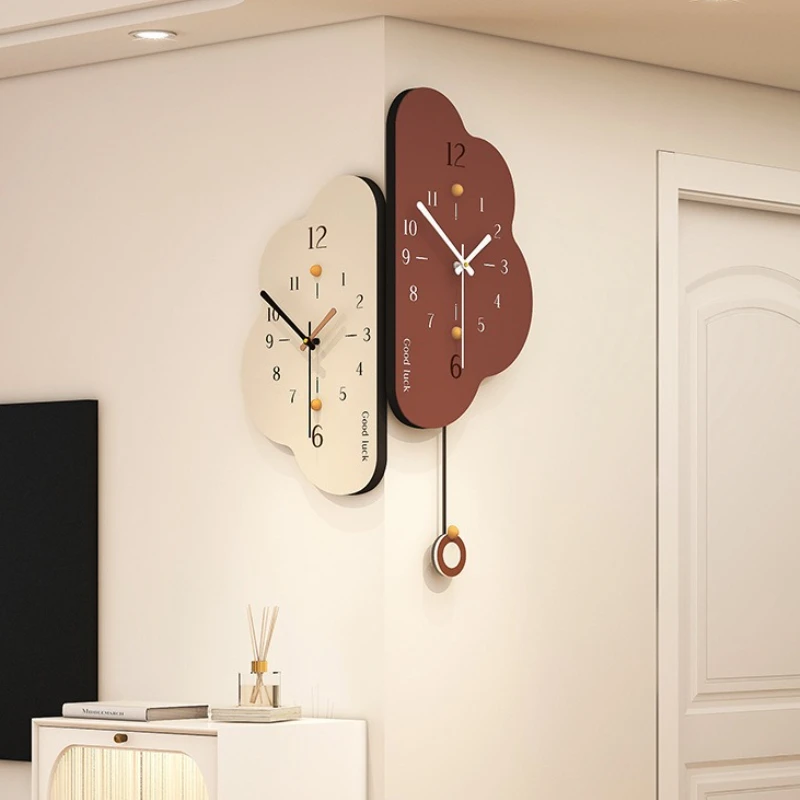 Corner Wall Clock Modern Wall Art Decoration Clocks Silent Elegant Clock Living Room Pendulum Watch Aesthetic House Ornaments
