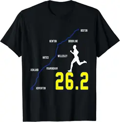 Boston 2026 Marathon Runner 26.2 Miles T-Shirt Graphic T Shirts Men Clothing Tops Camisas Streetwear Harajuku