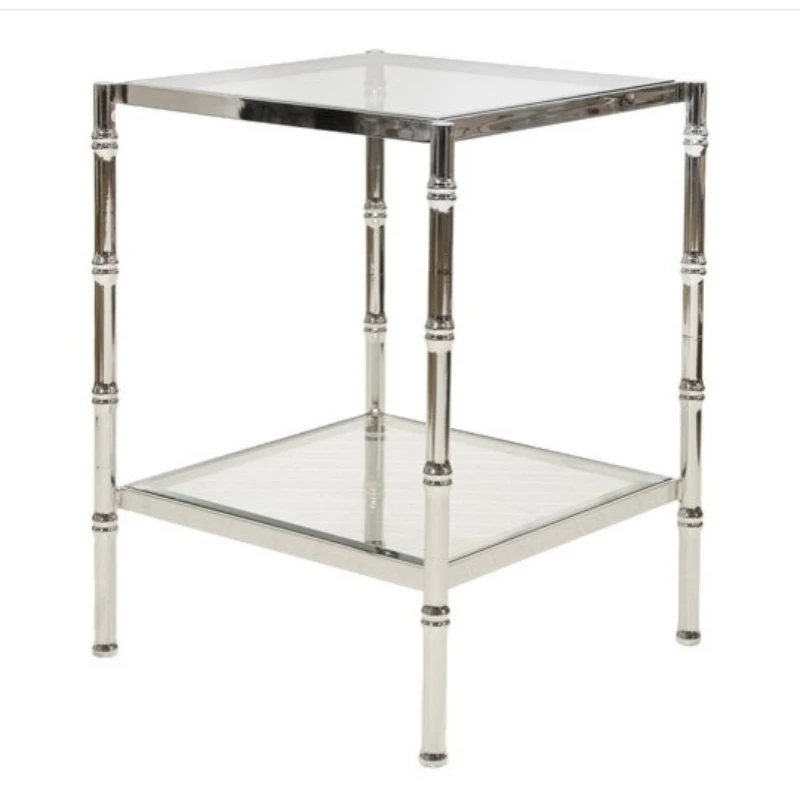 

American light luxury stainless steel bamboo tube coffee table