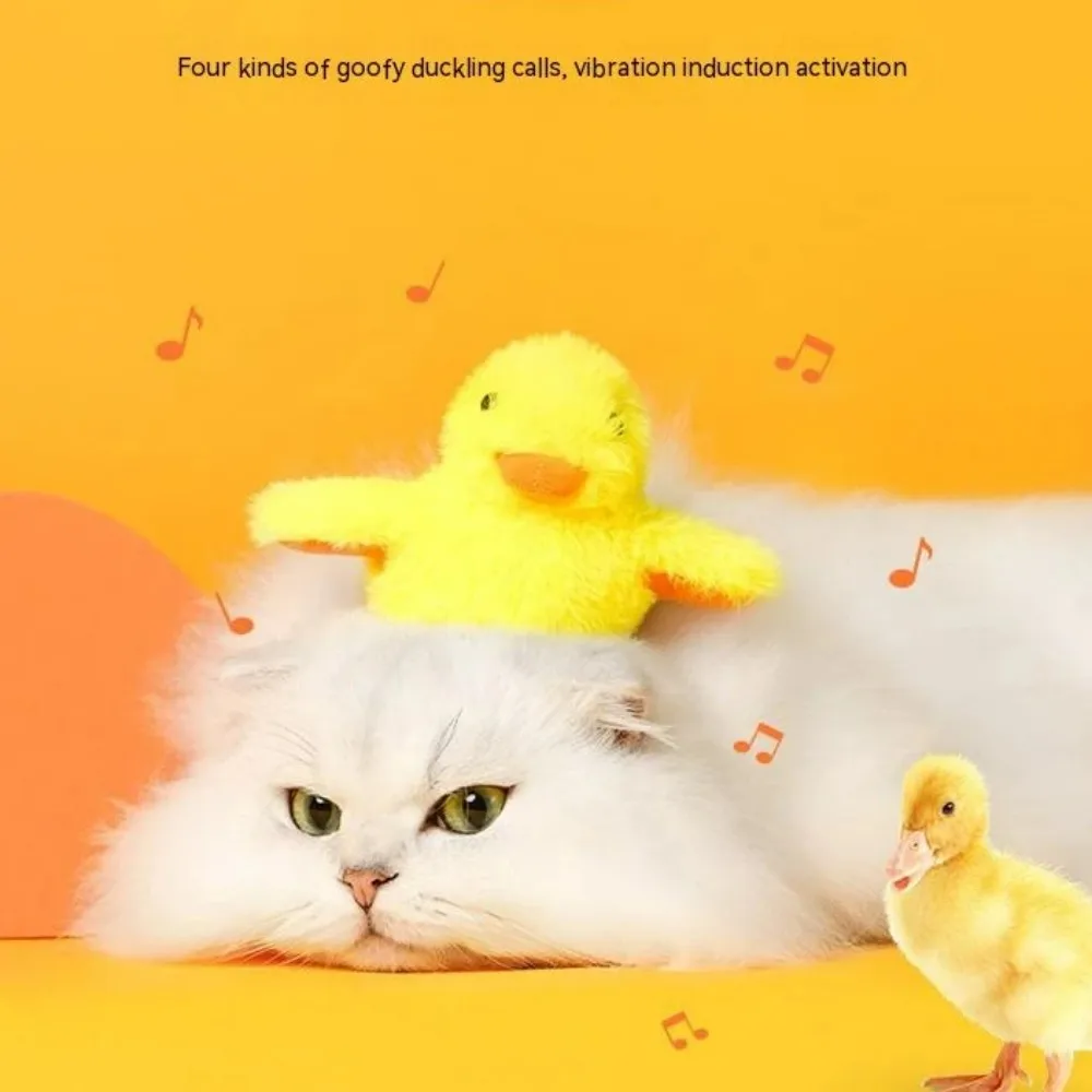 Flapping Duck Cat Toys Interactive Electric Bird Toys Washable Cat Plush Toy boredom amusing stick Vibration Sensor Game Kitten