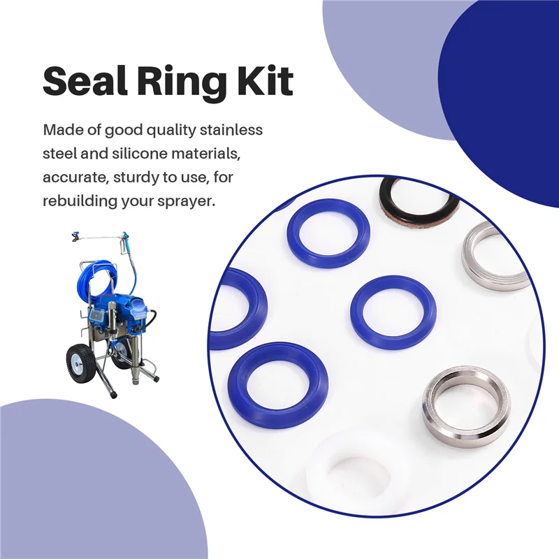 

ABZV-248213 Airless Paint Sprayer Pump Repair Packing Kit Seal Ring Kit For1095 1595 5900 Airless Paint Sprayer