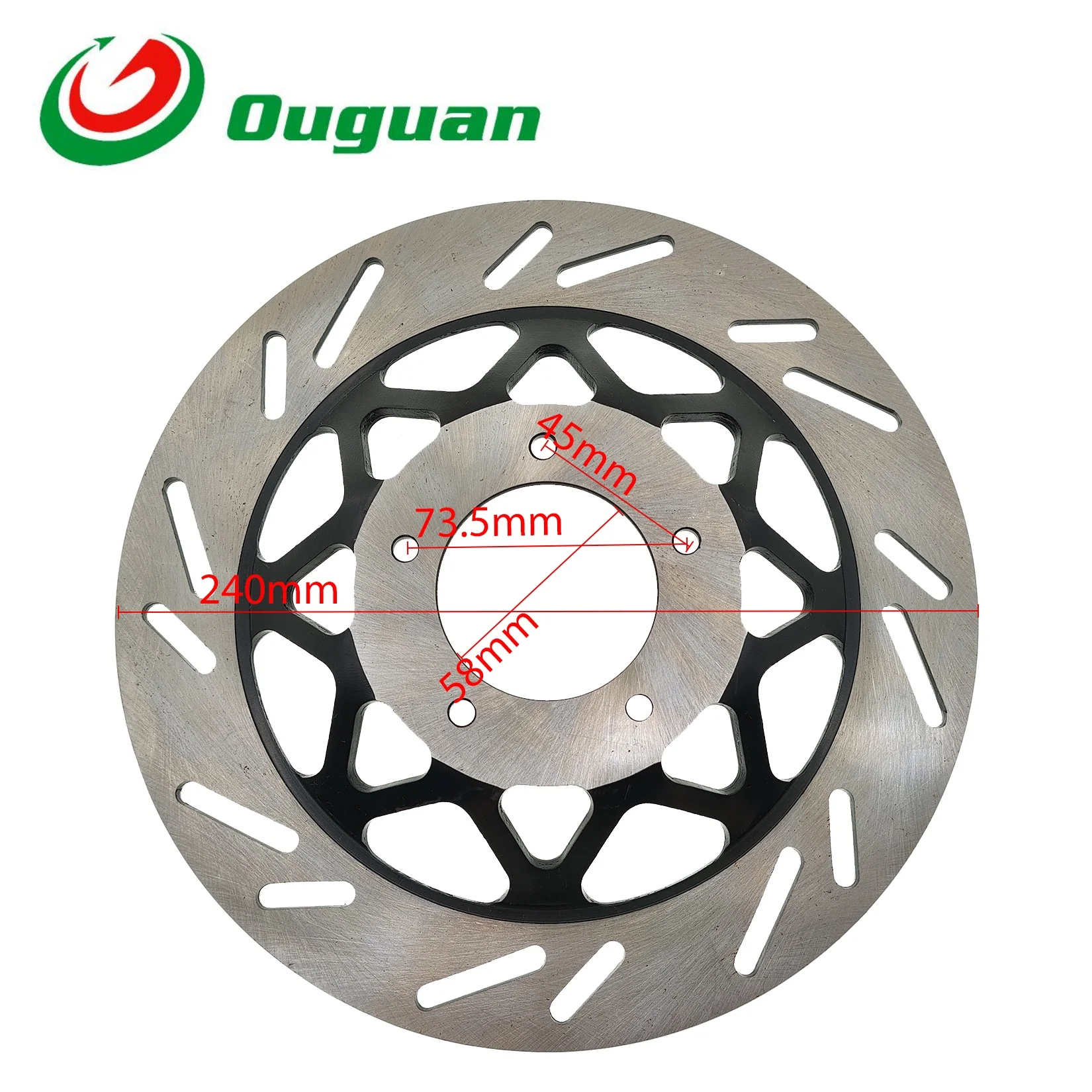 ouguan 240mm For HJ150 Jianshe JS125-6A/B Zhonghua 145 Xiaxing 125 Jialing 125 Motorcycle Front Brake Disc Rotor Pad