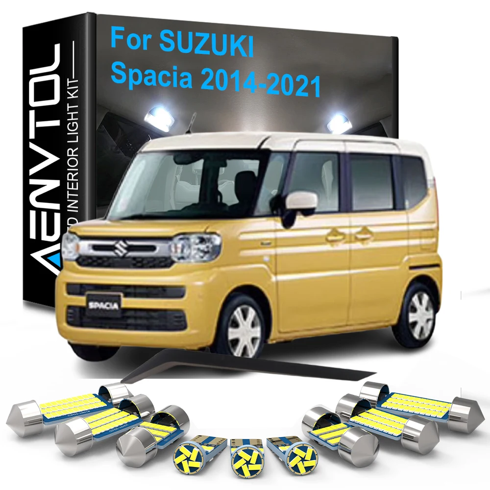 

6 шт. светодиодные внутренние фонари Canbus для Suzuki Spacia 2014 2015 2016 2017 2018 2019 2020 2021 комплект ламп для купольного чтения номерного знака