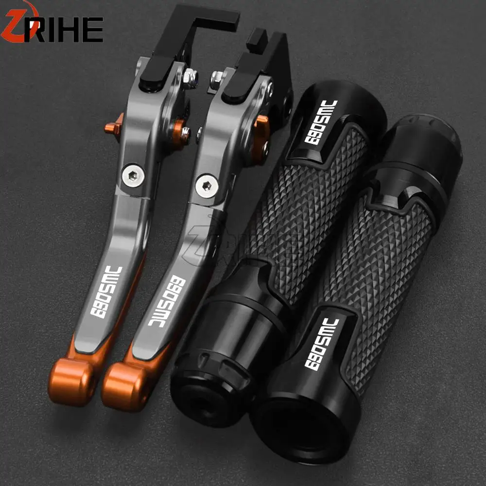 

Motorcycle 22MM Handlebar Hand grips Adjustable Foldable Extendable Brake Clutch Lever FOR 690SMC 690 SMC 2014 2015 2016 2017