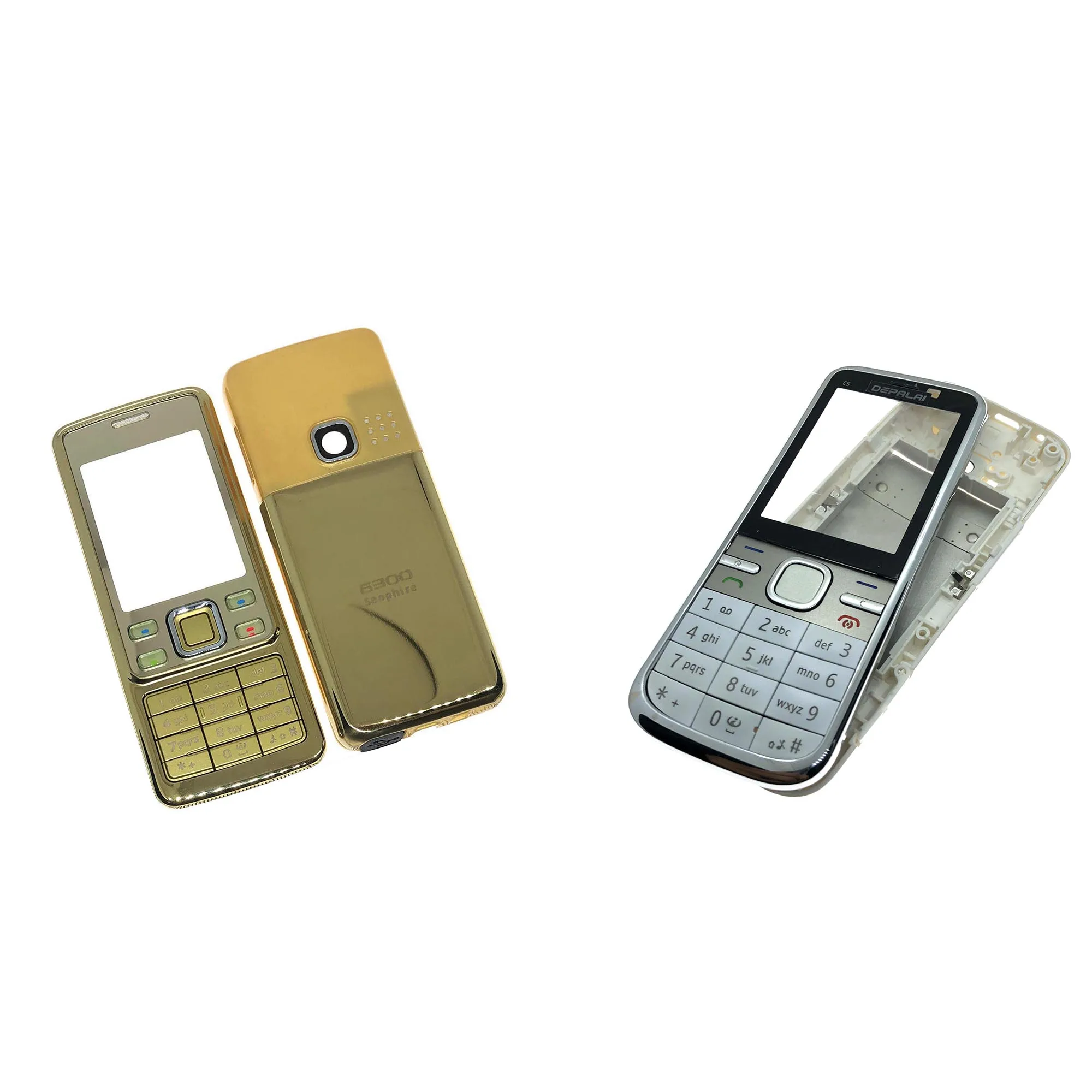 

Phone Housing Cover For Nokia 6300 Mobile Phone Case C5 C5-00 case Keypad battery Back Front Faceplate Frame cover