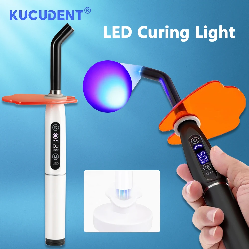 Беспроводная светодиодная стоматологическая полимеризационная лампа 1200-2000 мВт/см2, беспроводная стоматологическая лампа для установки полимерных композиций, ортодонтических процедур