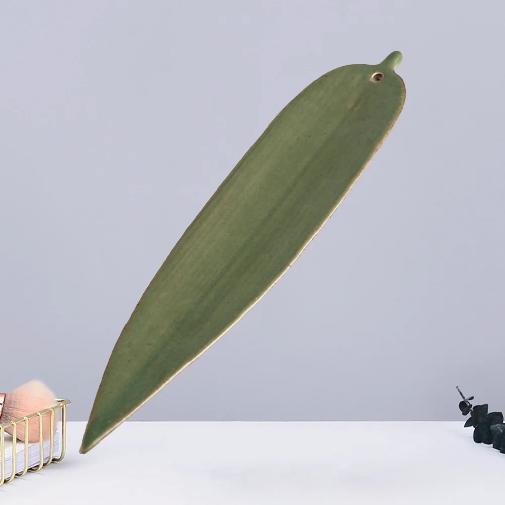 

Ceramics Bamboo Leaf Incense Burner Green Ceramic Aroma Insert Holder for Home Tearoom Sauna Yoga Meditation Relaxation