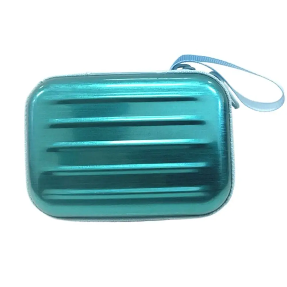 

Fashion Square Tinplate Coin Purse Headphone Bag Zipper Lipstick Storage Bag Change Purse Key Bag Suitcase Wallet Girls