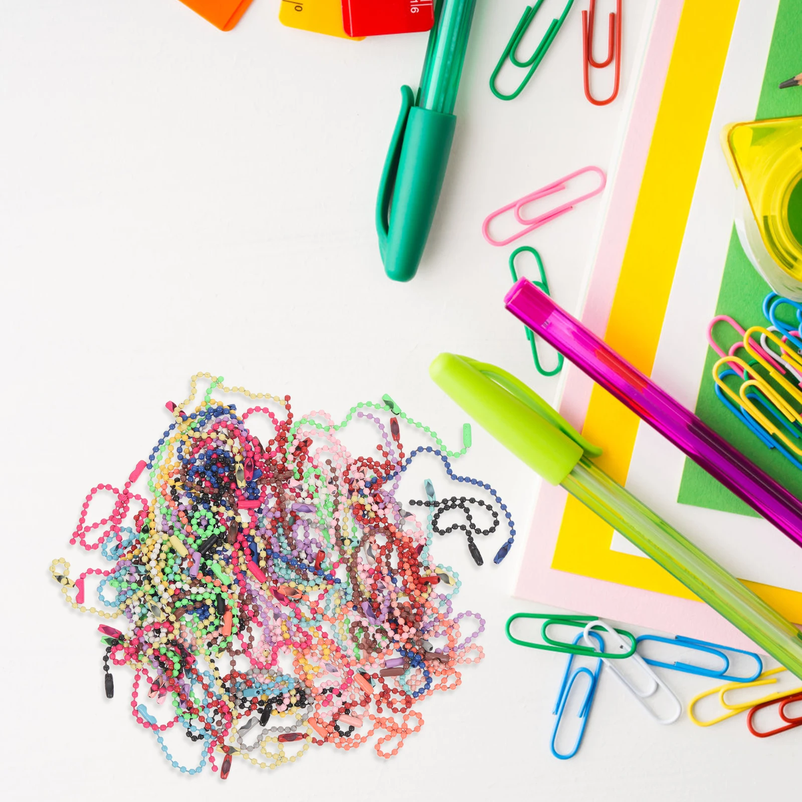 

100pcs 2 4mm Colorful Ball Beads Kit DIY Jewelry Making Bracelets Necklaces Women Iron Bead Chain Tag Chain Storage Gifts