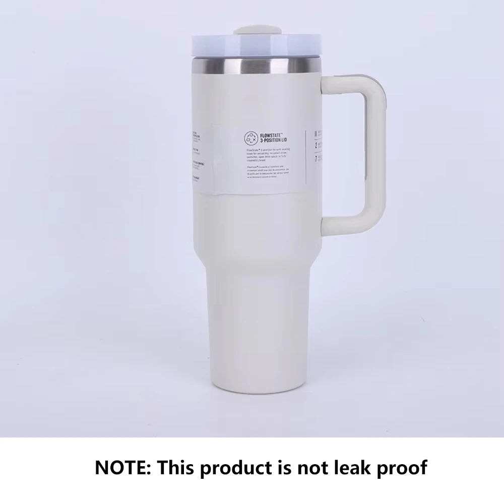 كوب معزول من الفولاذ المقاوم للصدأ سعة 40 أونصة مع مقبض من القش وغطاء قابل لإعادة الاستخدام وخالي من مادة BPA يحافظ على الماء باردًا أو ساخنًا لفترة طويلة