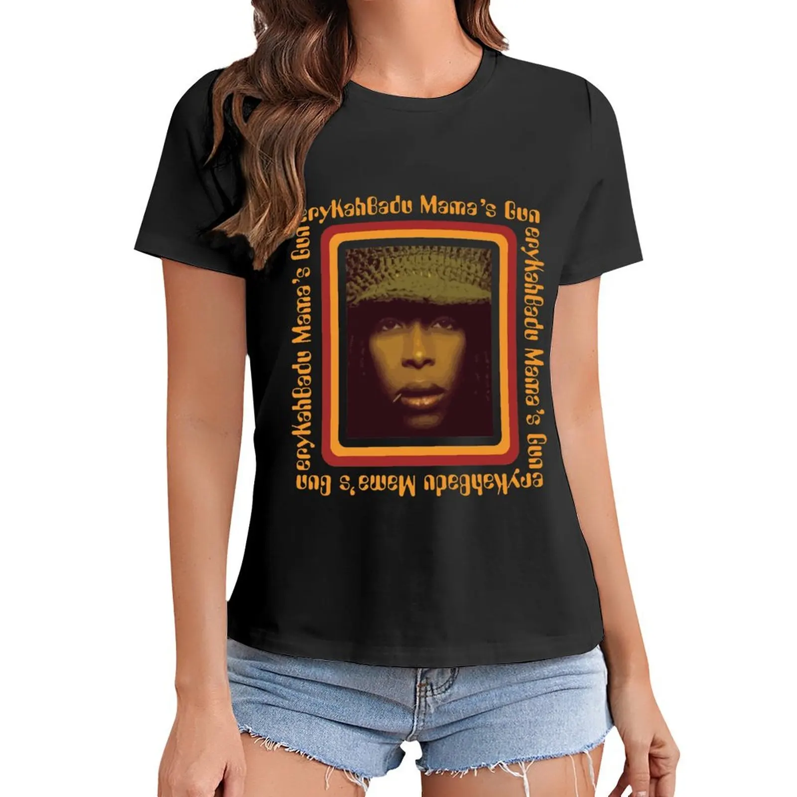 

BowersJ Erykah Badu Mama_s Gun Men_s T-Shirt sublime tees korean Women's clothes