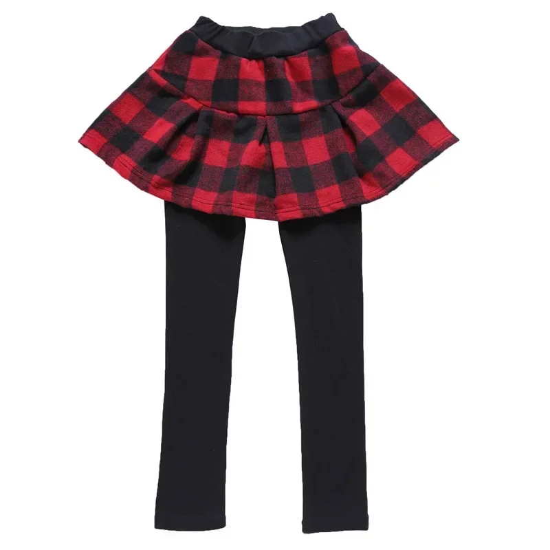 NEW Kids Winter Skirt Leggings For Girls Cotton Plaid Pants For Girls Trousers Thicken Warm Girls Leggings Children Clothing