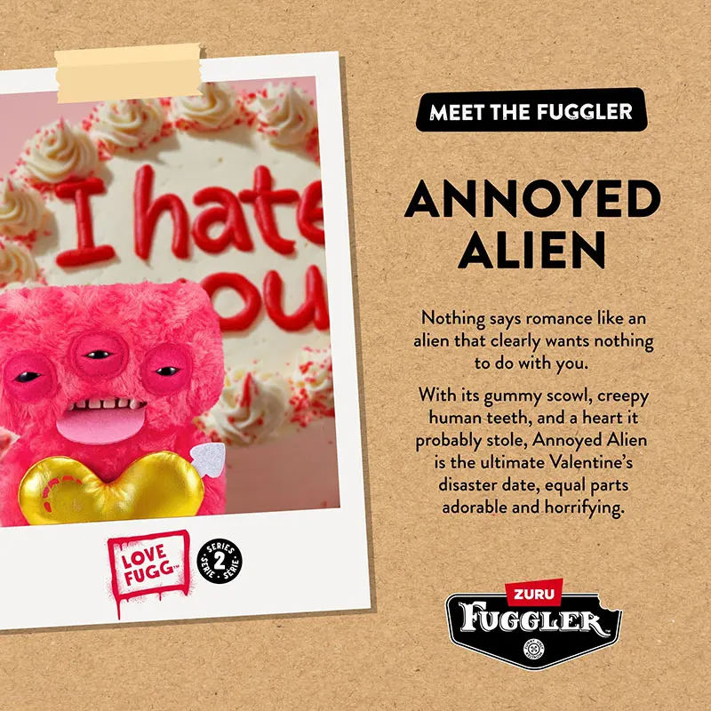 Peluche Fuggler Love Fugg 100% Originale, 9 Pollici, Divertenti Mostri con Denti Stravaganti, Bambola di Peluche da Collezione per Bambini ZURU