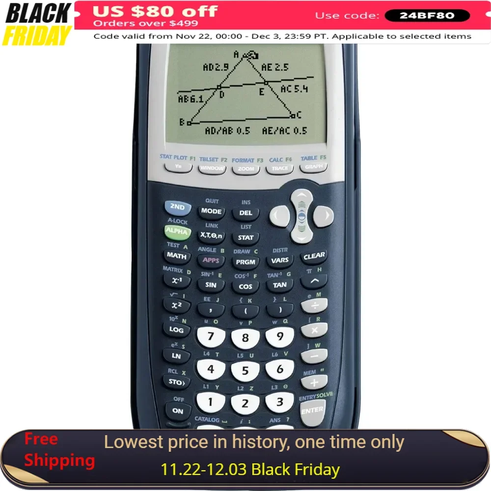 TI-84 Plus Graphics Calculator, Black 320 X 240 Pixels (2.8